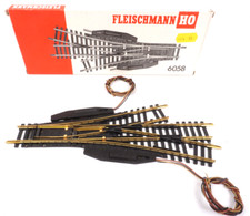 Fleischmann H0 6058 el. Dreiwegweiche Modellgleis - Neuwertig - ZY5606