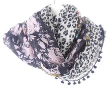 CODELLO Schal Loop Tuch Muster Mix Leo Blumen Bommel Borde 