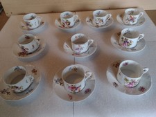 ROSENTHAL  10 TASSEN 10 UNTERTELLER  VERSCHIEDENE MUSTER AUF DEN TASSEN + TELLER