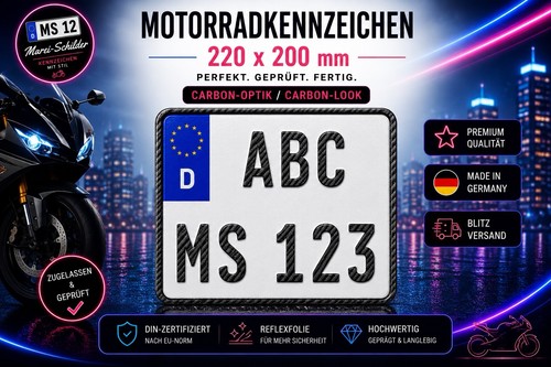 Motorrad kennzeichen carbon - kennzeichen,