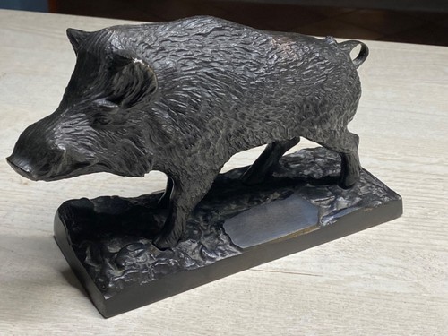 Bronze wildschwein signiert - wildschwein,