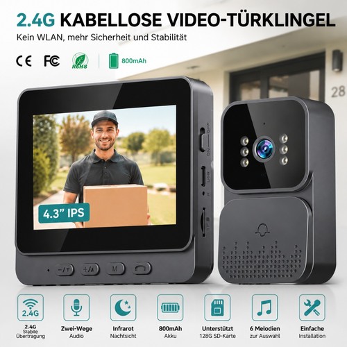 Video funkklingel mit monitor - video-funkklingel,