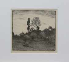 Hans von Volkmann. Dämmerung. Orig.- Lithographie. Signiert. 1915