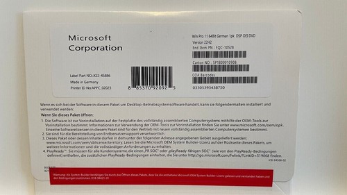 Microsoft windows pro 64bit - 11,