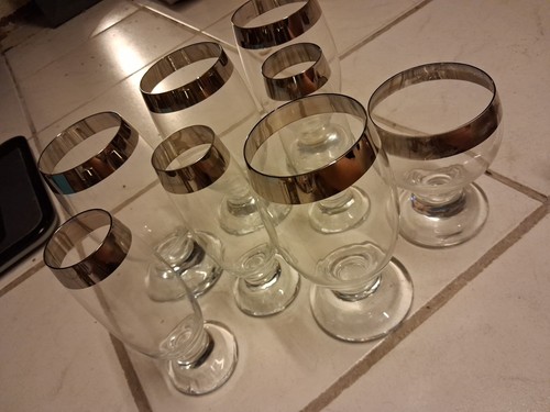 Alte gläser mit platinrand - mit,