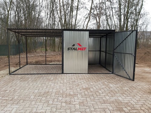 Blechgarage mit carport - mit,