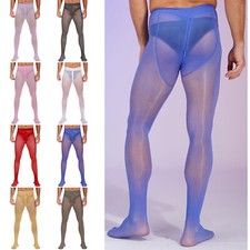 Herren Strumpfhose Mit Reißverschluss Öl Glänzend Transparent Leggings Hosen