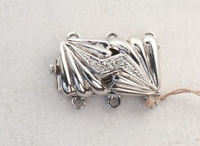 Dreireihige Schließe, echt Weißgold 585,  5  Diamanten