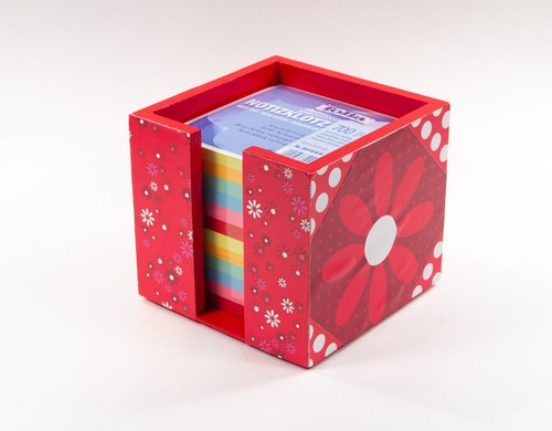 Zettelbox rote blume - rote,