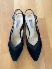 Schwarze Slingpumps Wildleder