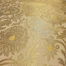 Gelbgold Brokat Blumen Stoff