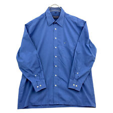 Vintage Seidensticker Hemd Splendesto Herren 43 Blau Langarm
