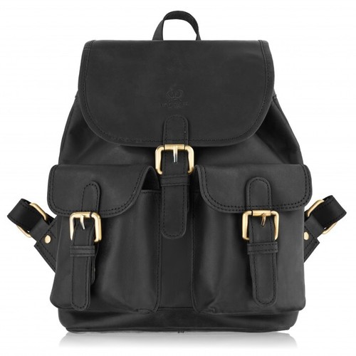 Damen vintage schwarz leder - schwarz,