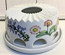 Arzberg  Stövchen Vintage Rund Porzellan Zartes Blumenmotiv Handbemalt Ø 16 cm