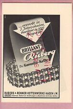 HAGEN, Werbung 1952, Ruberg & Renner Ketten-Werke Fahrrad Motorrad Kfz Brilliant