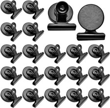 20 Stück Magnetclips, 31mm Magnetklammer, Metall Magnete mit Klammer Schwarz 