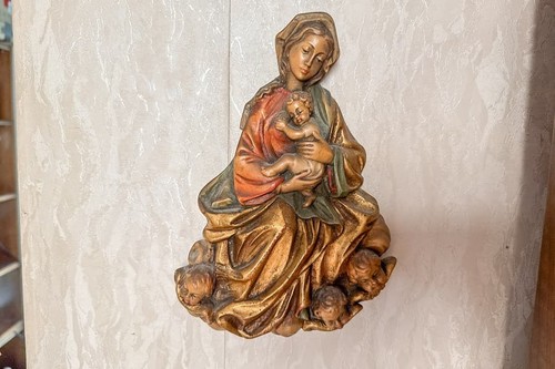 Heiligenfigur maria mit kind - heiligenfigur,