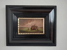 Max Kuglmayr (1863-1930) "Landschaft mit Heuwagen" Öl/Kt. um 1920 Originalrahmen