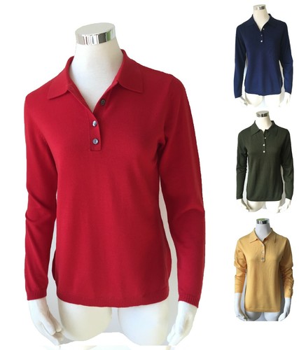 Damen polo pullover 100 - 100%, wolle