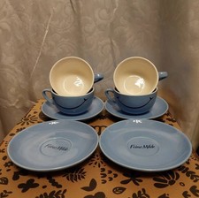 Tchibo Feine Milde Kaffeetassen mit Unterteller für 4 Personen in hellblau