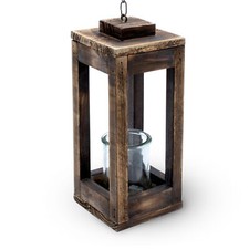 Holz Laterne m. Kerzenglas -