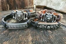 Lederarmband Wolf Leder Armband Wikinger Viking Mittelalter Schmuck K24.6 H