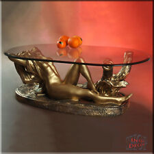 Couchtisch Glas Glastisch Wohnzimmertisch Tisch Design Frauenfigur Wohnzimmer