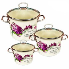 3 Set Kochtopf mit Glasdeckel