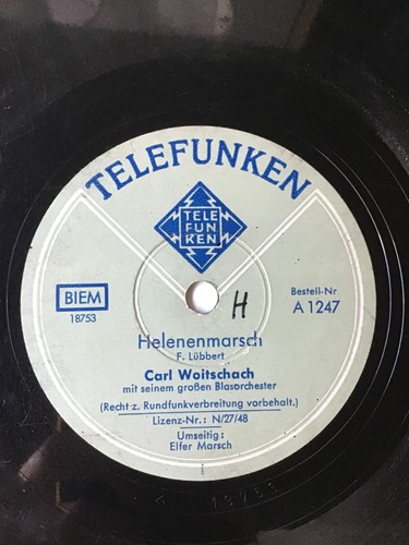 Telefunken schellackplatte - telefunken,
