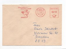 DDR Brief Absenderfreistempel Dresden 7.8.87 Diakonissen Krankenhaus