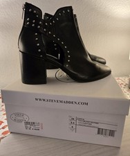 Stiefelette Damen Größe 39 Schwarz mit Nieten Stiefel