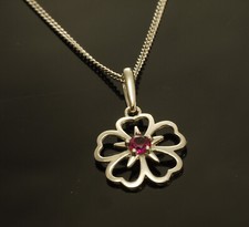 585 weissgold kette - kette, kleeblatt