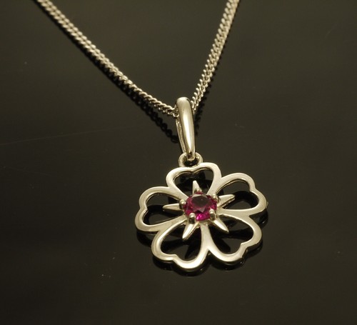 585 weissgold kette kleeblatt - 585,