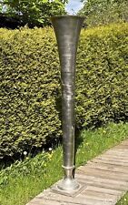Große Bodenvase Aluminium Raw Nickel