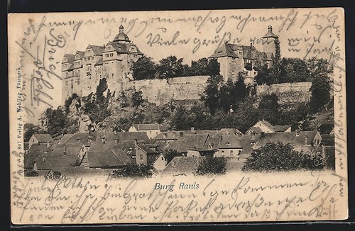 Ranis ortsansicht mit burg - ranis,,