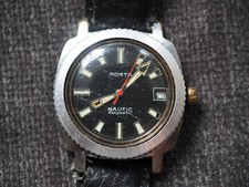 alte Taucheruhr Diver Porta Nautic 70er Jahre, läuft
