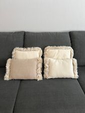Apelt Deko Sofa Kissen aus Wolle 4er Set mit  Fell beige wie Neu