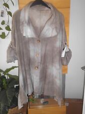 Edle Leinen Jacke Tunika * tolles Design Lagenlook * Bluse * Blanco Gr. XL * NEU