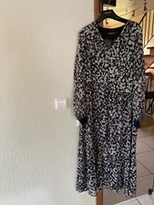 MARC CAIN Seiden-Kleid, Größe N3/3 schwarz geblümt