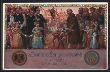AK Nürnberg, VIII. Deutsches Sängerbundfest 1912, geschmückte Kinder, Harfe, Wa 