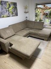 Sofa U Form Canape mit Motor Farbe Ledaro Stone Breite 261 cm Kaltschaum