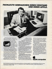 Apple Computer 80er - Vintage Werbung Anzeige Reklame - yellowed_vintageads