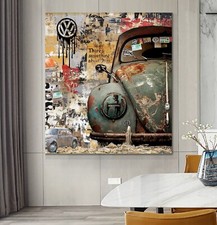XXL LEINWAND BILD BIS 110x100x5 VW-KÄFER RETRO AUTO VINTAGE SHABBY OLDTIMER KULT