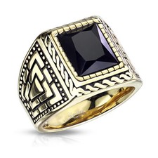 Herrenring schwarzer onyx - herrenring,