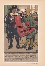 LEIPZIG, Werbung 1910, Christian Günther moderne Anzugstoffe