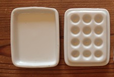 Mischpalette 12 Loch mit Deckel Aquarell Porzellan Palette Keramik nachhaltig