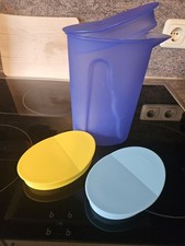 Tupperware Getränkekanne, Krug, 2 Ersatzdeckel, 1 Liter