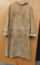 Vintage Damen Wintermantel Veloursleder mit Innenfell