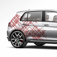 Seitendekor Auto Aufkleber Abstrakt Linien Cyber Striche Sticker Tuning #1364-65