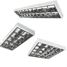 LED Rasterleuchte 4x60cm 2x60cm 2x120cm T8 Anbau Bürolampe Aluraster Röhren Set